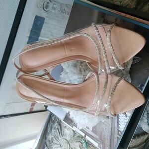 Sparkle Crystals Nude Women's Strappy Heels Size 39